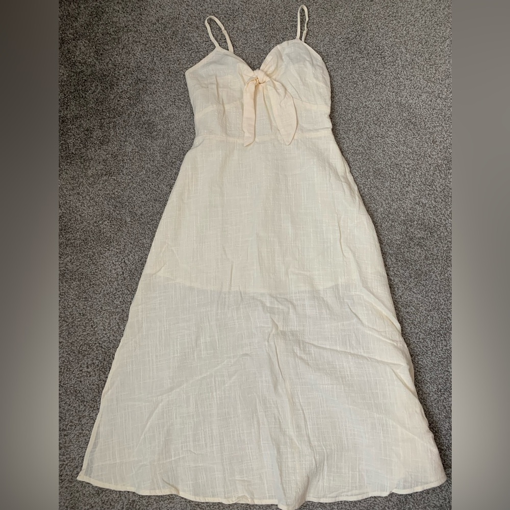 LA MIEL Textured Cream Dress